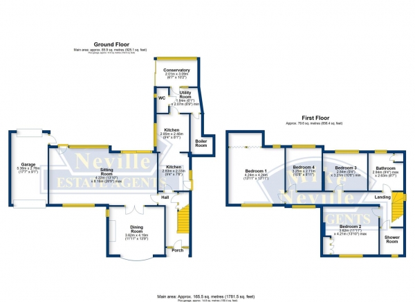 Floor Plan for 4 Bedroom Detached House for Sale in Purvis Road, Rushden, NN10 9QB, NN10, 9QB -  &pound450,000