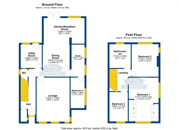 Floor Plan Image for 4 Bedroom Detached House for Sale in Wellingborough Road, Rushden, NN10 9YG