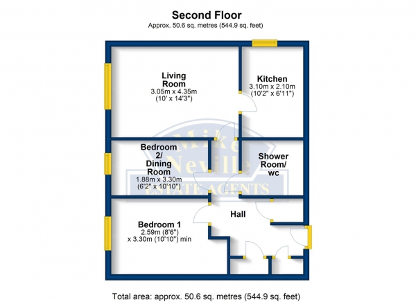 Floor Plan Image for 2 Bedroom Retirement Property for Sale in Barwick House, Duck Street, Rushden, NN10 9GP