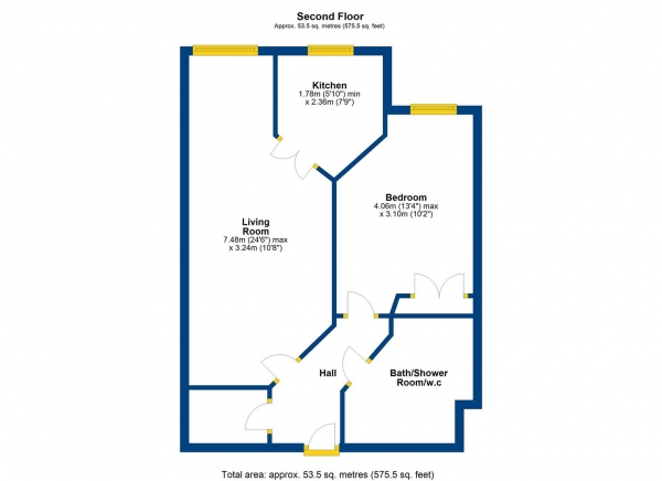 Floor Plan Image for 1 Bedroom Retirement Property for Sale in Townsend Court, High Street South, Rushden, NN10 0FR