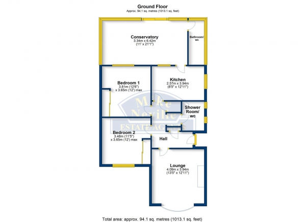 Floor Plan Image for 2 Bedroom Detached Bungalow for Sale in North End, Higham Ferrers, NN10 8JB