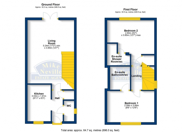 Floor Plan Image for 2 Bedroom Terraced House for Sale in Regency Court, Rushden, NN10 6EY