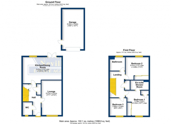 Floor Plan Image for 3 Bedroom Detached House for Sale in Hensman Close, Rushden, NN10 9FA