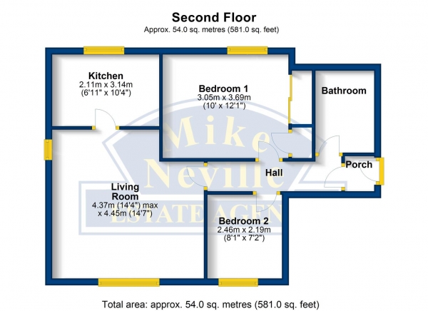 Floor Plan Image for 2 Bedroom Apartment for Sale in Manton Court, Grove Road, Rushden, NN10 0JX