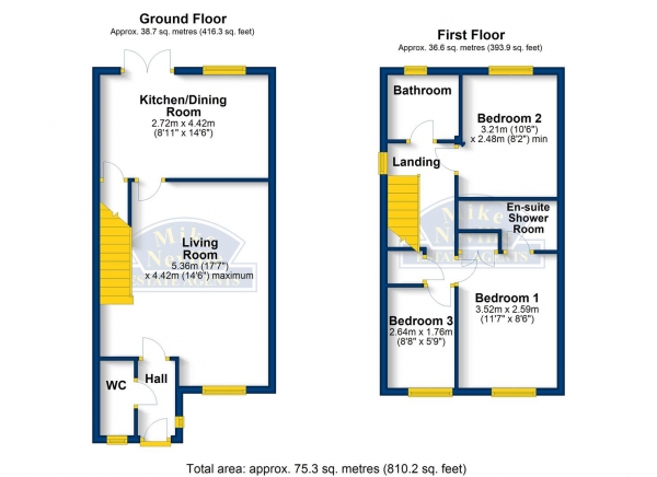 Floor Plan Image for 3 Bedroom Semi-Detached House for Sale in Aintree Drive, Rushden, NN10 0YS