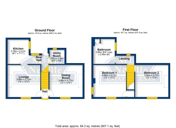 Floor Plan Image for 2 Bedroom Semi-Detached House for Sale in High Street South, Rushden, NN10 0RB