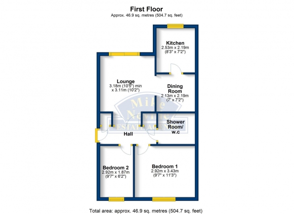 Floor Plan Image for 2 Bedroom Retirement Property for Sale in The Cloisters, Rectory Road, Rushden, NN10 0HA