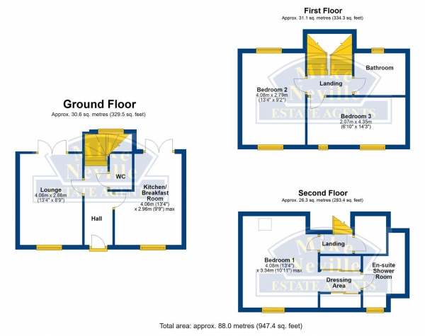 Floor Plan Image for 3 Bedroom End of Terrace House for Sale in Vicarage Road, Rushden, NN10 0BF