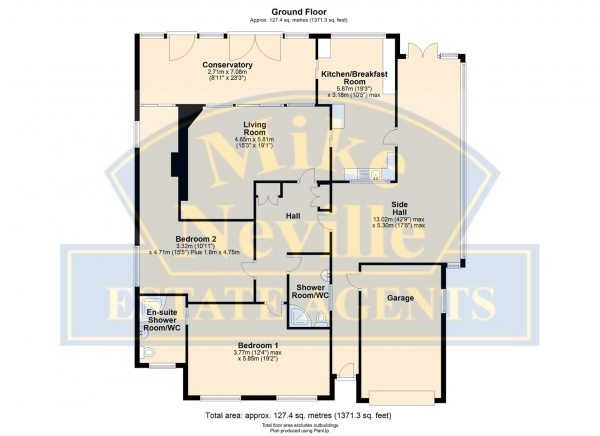 Floor Plan Image for 2 Bedroom Detached Bungalow for Sale in Mannings Rise, Rushden, NN10 0LY