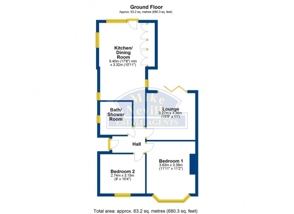 Floor Plan Image for 2 Bedroom Semi-Detached Bungalow for Sale in St. Margarets Avenue, Rushden, NN10 9PW