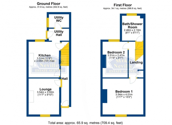 Floor Plan Image for 2 Bedroom Terraced House for Sale in North Street, Rushden