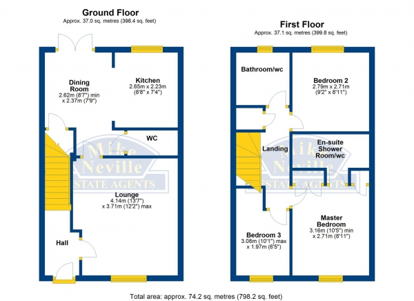 Floor Plan Image for 3 Bedroom Terraced House for Sale in Maye Dicks Road, Rushden NN10 0YT