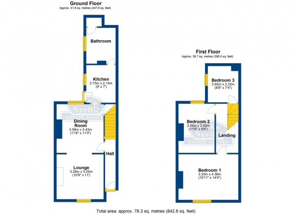 Floor Plan Image for 3 Bedroom Terraced House for Sale in Newton Road, Rushden, NN10 0HQ