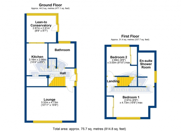 Floor Plan Image for 2 Bedroom Semi-Detached House for Sale in Melloway Road, Rushden, NN10 6XX