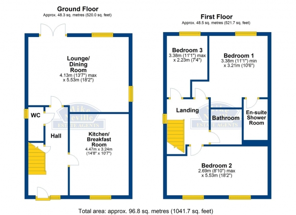 Floor Plan Image for 3 Bedroom Terraced House for Sale in Harborough Way, Rushden, NN10 0LD