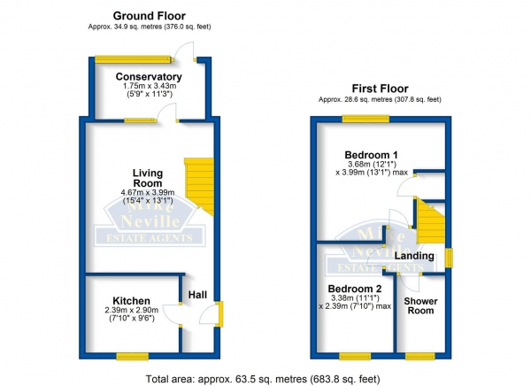 Floor Plan Image for 2 Bedroom Semi-Detached House for Sale in Portland Road, Rushden, NN10 0DP