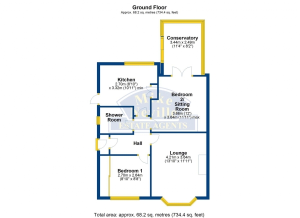 Floor Plan Image for 2 Bedroom Semi-Detached Bungalow for Sale in Alfred Street, Stanwick, NN9 6QT