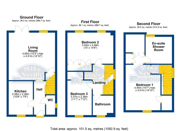 Floor Plan Image for 3 Bedroom End of Terrace House for Sale in Maye Dicks Road, Rushden, NN10 0YT