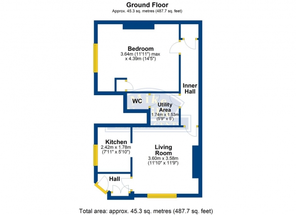 Floor Plan Image for Studio Flat for Sale in Kings Road, Rushden, NN10 0DL