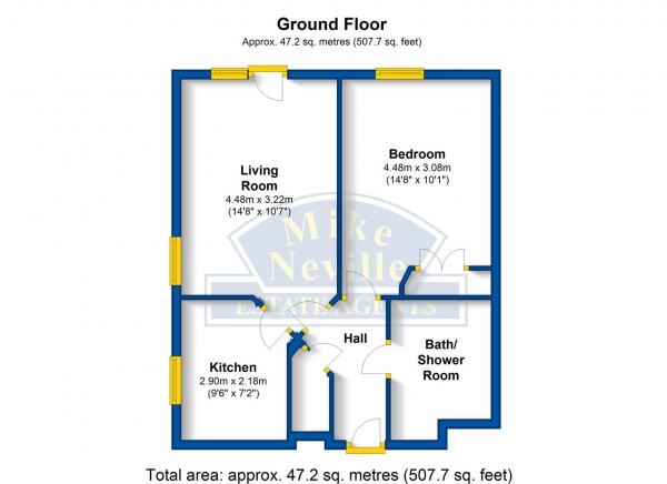 Floor Plan Image for 1 Bedroom Retirement Property for Sale in High Street South, Rushden, NN10 0FR