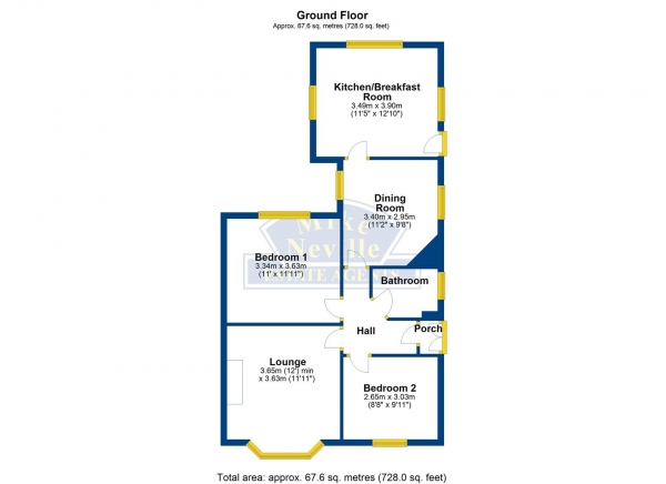 Floor Plan Image for 2 Bedroom Semi-Detached Bungalow for Sale in St. Margarets Avenue, Rushden, NN10 9PN