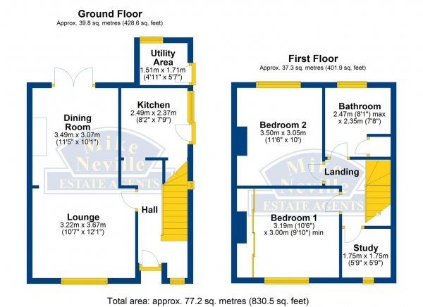 Floor Plan Image for 2 Bedroom End of Terrace House for Sale in Pytchley Road, Rushden, NN10 9XB