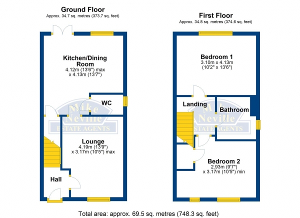 Floor Plan Image for 2 Bedroom End of Terrace House for Sale in Carnelian Avenue, Wellingborough, NN8 6DL