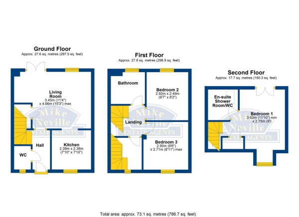 Floor Plan Image for 3 Bedroom End of Terrace House for Sale in Charlottes Row, Rushden, NN10 9WG