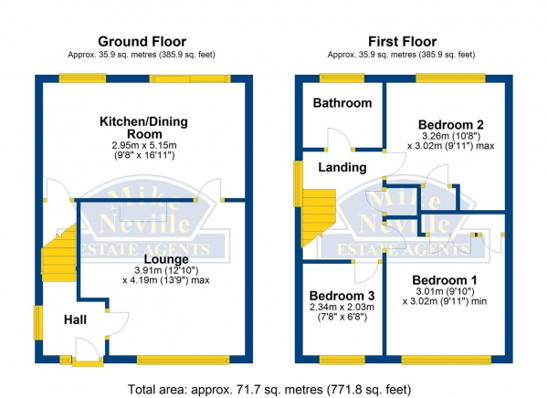 Floor Plan Image for 3 Bedroom Semi-Detached House for Sale in Gardner Close, Raunds, NN9 6HN