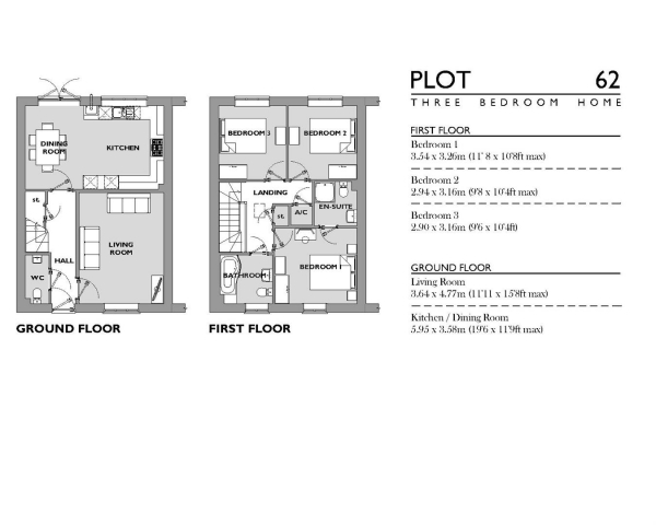 Floor Plan Image for 3 Bedroom End of Terrace House for Sale in Nansledan, Newquay