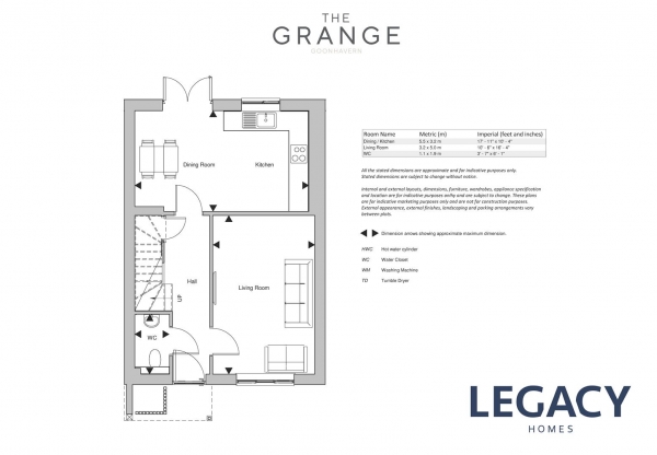 Floor Plan Image for 3 Bedroom Semi-Detached House for Sale in The Grange, Goonhavern