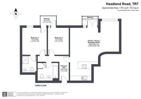 Floor Plan Image for 2 Bedroom Apartment for Sale in Headland Road, Newquay