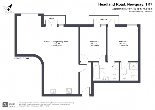 Floor Plan Image for 2 Bedroom Apartment for Sale in Zinc, Headland Road, Newquay