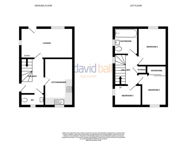 Floor Plan Image for 3 Bedroom Semi-Detached House for Sale in Hyns An Vownder, Lane, Newquay