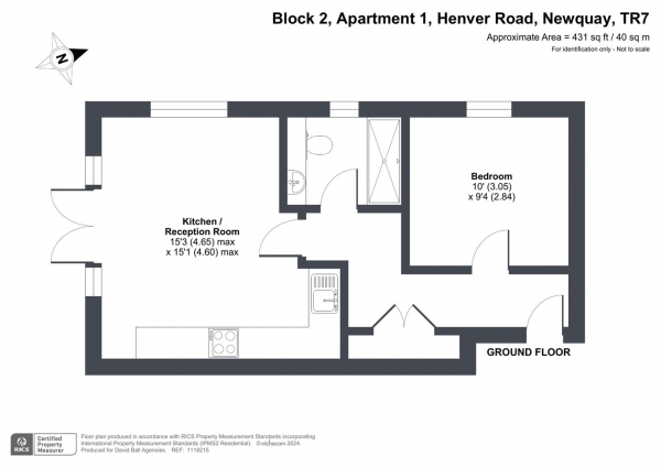 Floor Plan Image for 1 Bedroom Apartment for Sale in Henver Road, Newquay