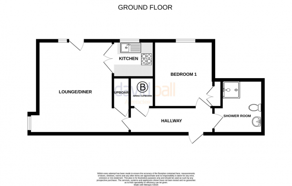Floor Plan Image for 1 Bedroom Apartment for Sale in Mount Wise, Newquay