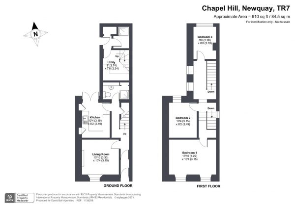 Floor Plan Image for 3 Bedroom Semi-Detached House for Sale in Chapel Hill, Newquay