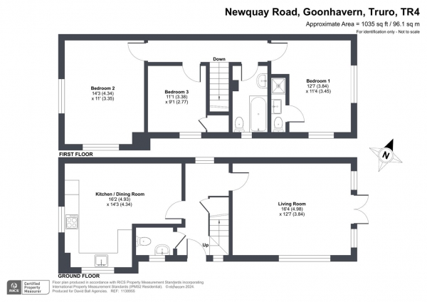 Floor Plan for 3 Bedroom Detached House for Sale in Newquay Road, Goonhavern, TR4, 9QD - Guide Price &pound475,000