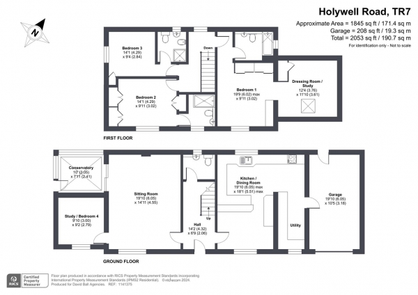 Floor Plan Image for 3 Bedroom Detached House for Sale in Holywell Road, Newquay