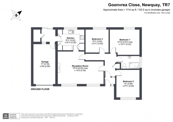 Floor Plan Image for 3 Bedroom Detached Bungalow for Sale in Goonvrea Close, Newquay