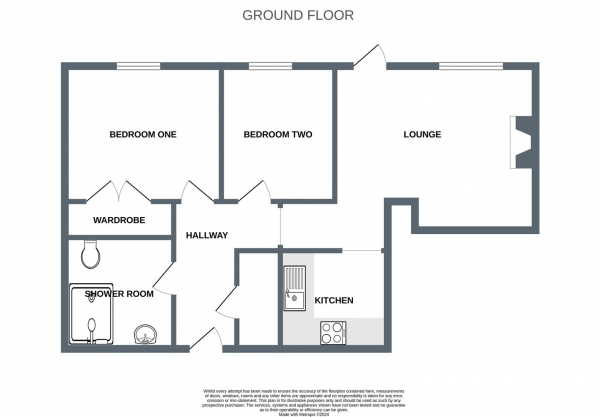 Floor Plan Image for 2 Bedroom Retirement Property for Sale in Penhaven Court, Newquay