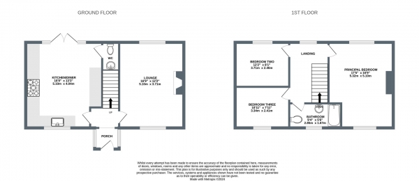 Floor Plan for 3 Bedroom Cottage for Sale in Tresean, Cubert, Newquay, TR8, 5HN - Guide Price &pound450,000