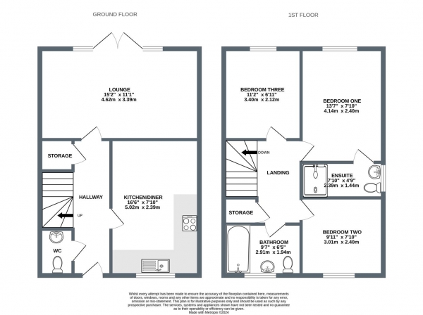 Floor Plan Image for 3 Bedroom Semi-Detached House for Sale in Figgy Road, Quintrell Downs, Newquay