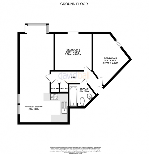 Floor Plan Image for 2 Bedroom Apartment for Sale in Button Drive, Newquay