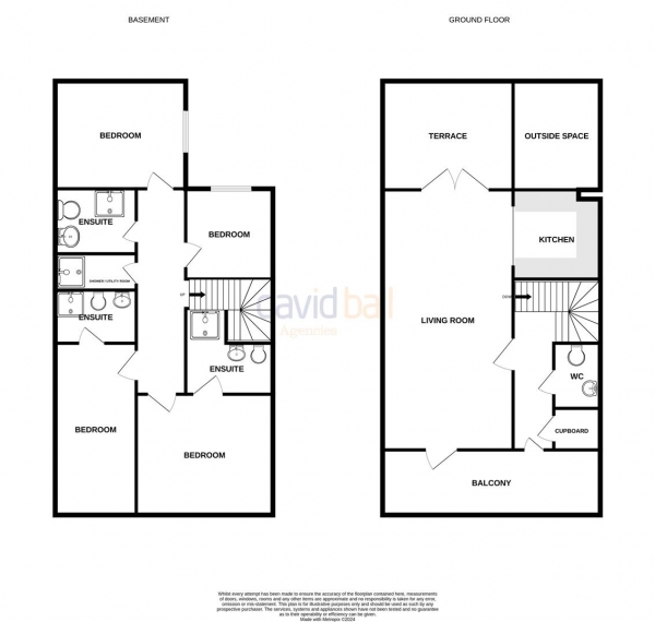 Floor Plan for 4 Bedroom Terraced House for Sale in Lusty Glaze Road, Newquay, TR7, 3AS - Guide Price &pound357,500