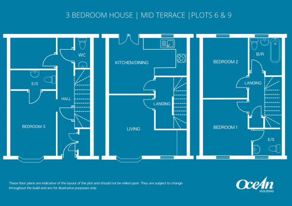 Floor Plan for 3 Bedroom Terraced House for Sale in Shared Ownership, Newquay, TR7, 2HS -  &pound100,000