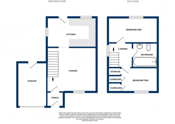 Floor Plan Image for 2 Bedroom Terraced House for Sale in 60 Kingsley Court, Fraddon, St. Columb