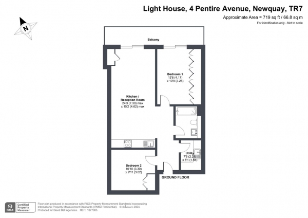 Floor Plan Image for 2 Bedroom Apartment for Sale in Pentire Avenue, Newquay