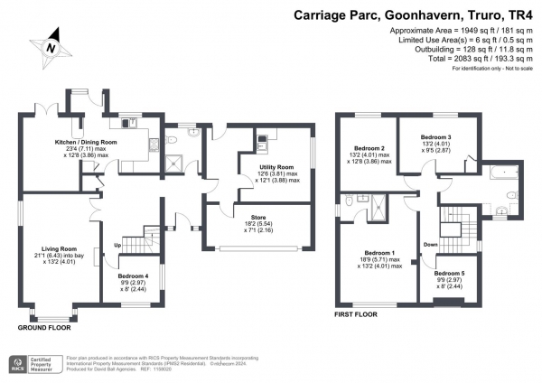 Floor Plan Image for 4 Bedroom Detached House for Sale in Carriage Parc, Goonhavern