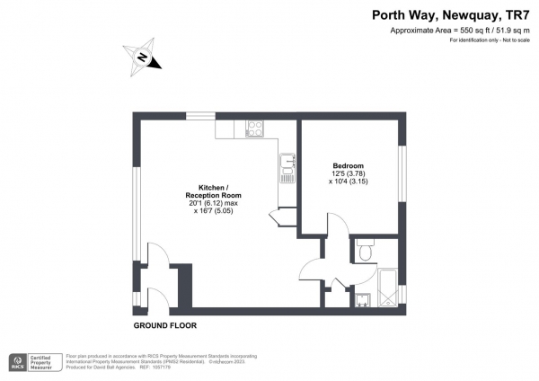 Floor Plan Image for 1 Bedroom Apartment for Sale in Porth Way, Newquay